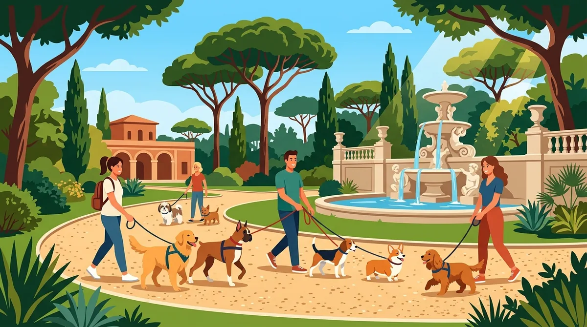 Dog sitter e cura degli animali domestici nei parchi e quartieri di Roma